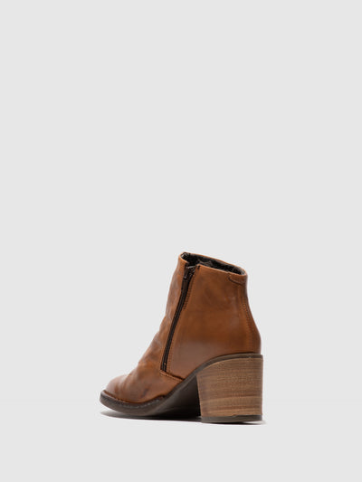 Zip Up Ankle Boots BELL061FLY VELVET COGNAC