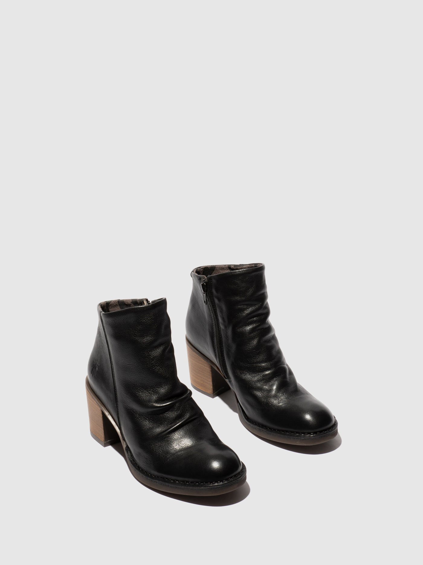 Zip Up Ankle Boots BELL061FLY VELVET BLACK