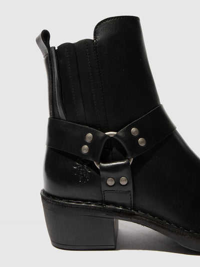 Zip Up Ankle Boots MEBI123FLY BLACK