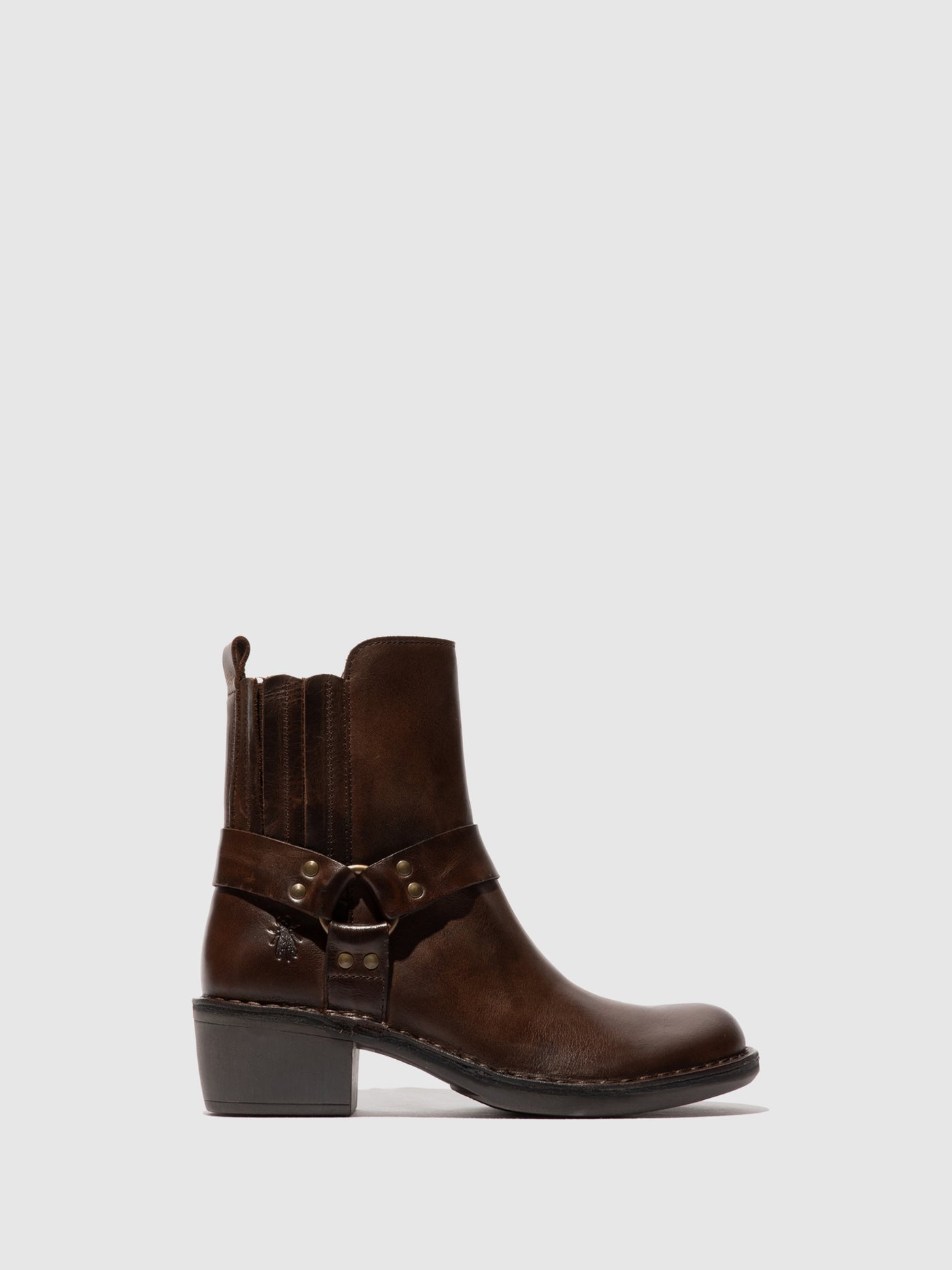 Zip Up Ankle Boots MEBI123FLY DARK BROWN