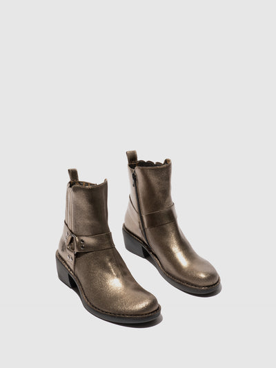 Zip Up Ankle Boots MEBI123FLY DARK GOLD