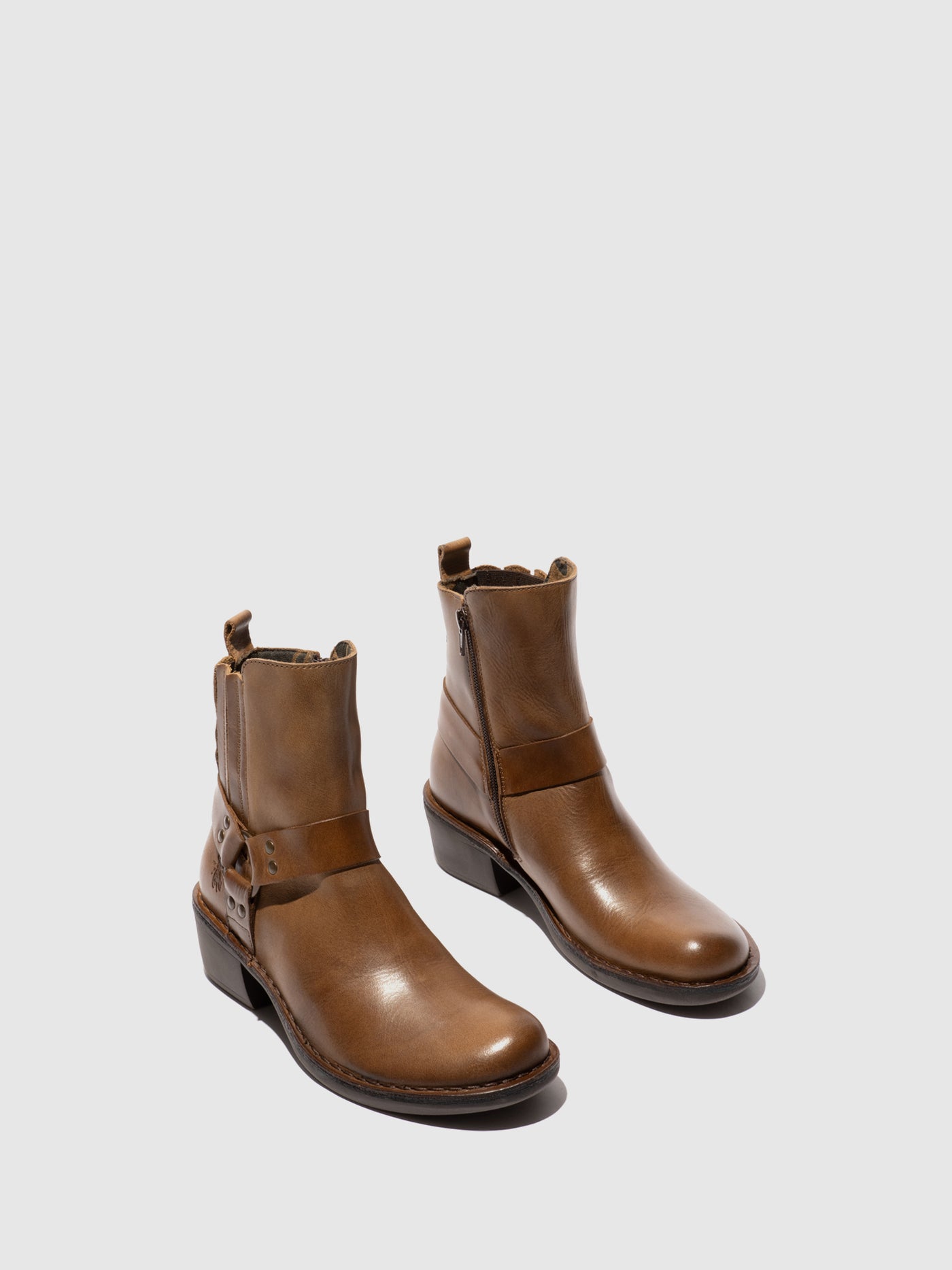 Zip Up Ankle Boots MEBI123FLY CAMEL