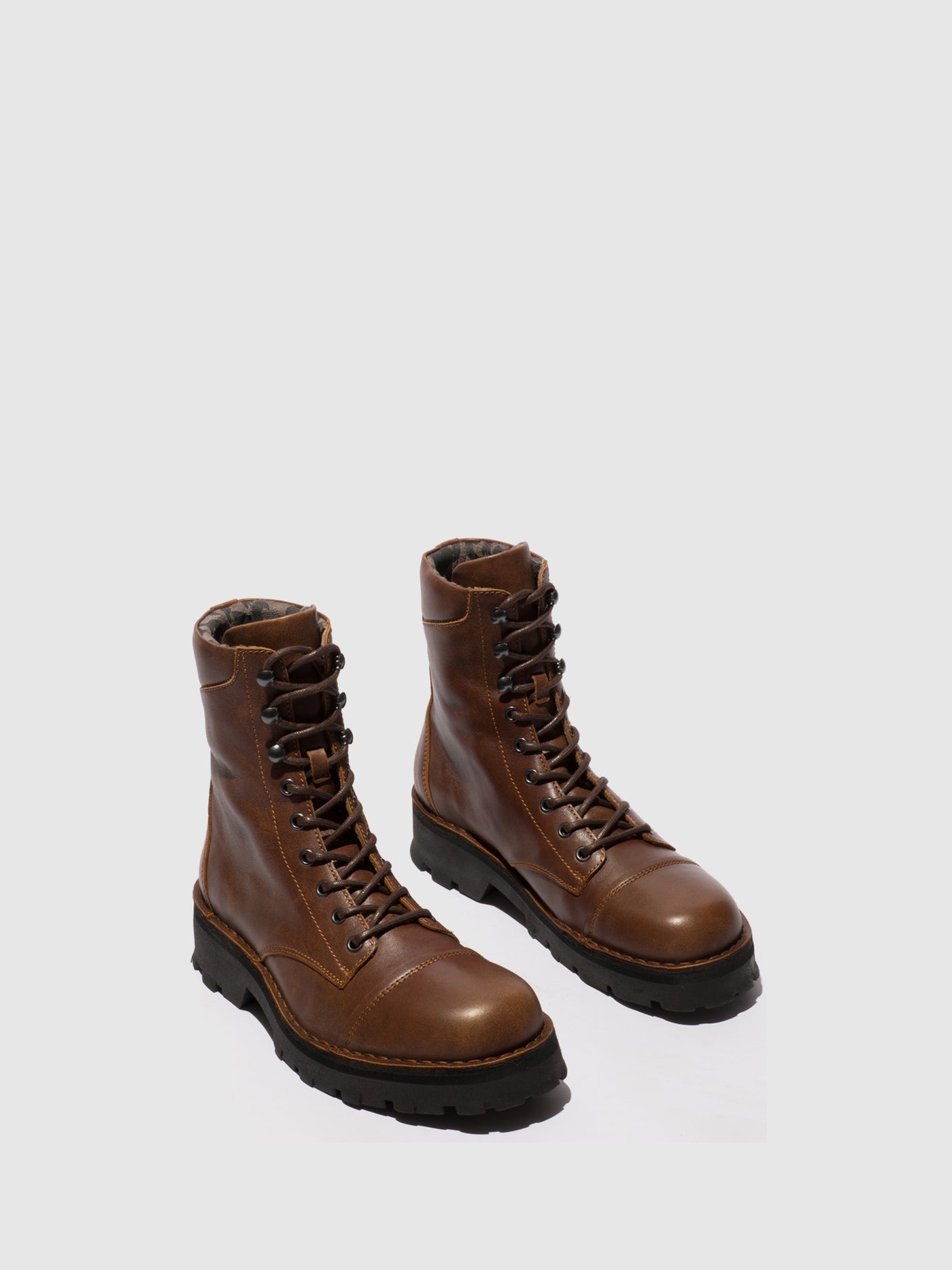 Lace-up Ankle Boots KAFT126FLY BROWN