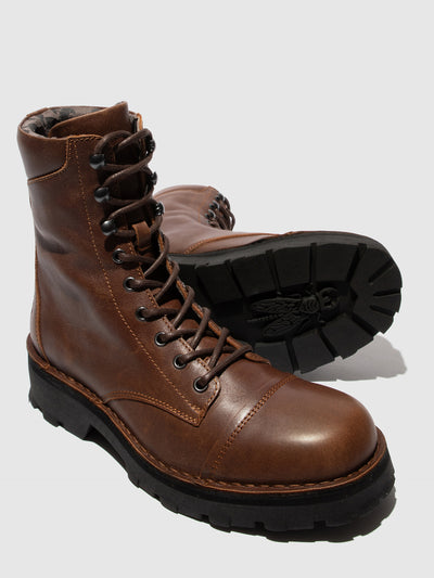 Lace-up Ankle Boots KAFT126FLY BROWN