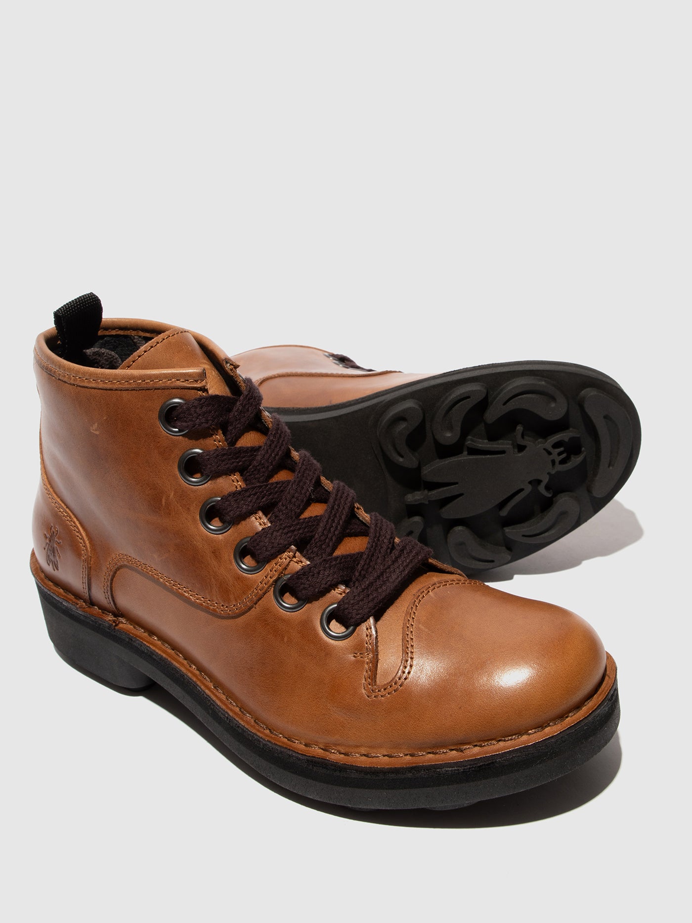 Lace-up Ankle Boots NUXE138FLY MID. BROWN