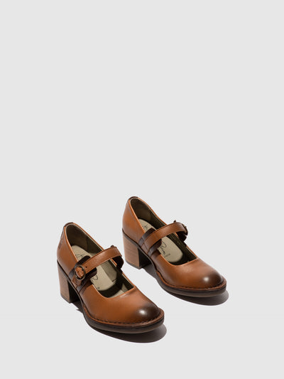 Buckle Shoes BAGY164FLY COGNAC/DK BROWN