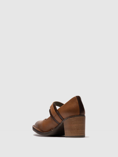 Buckle Shoes BAGY164FLY COGNAC/DK BROWN