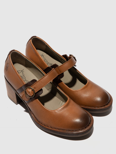 Buckle Shoes BAGY164FLY COGNAC/DK BROWN