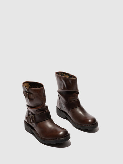 Buckle Ankle Boots NIRE178FLY DK. BROWN