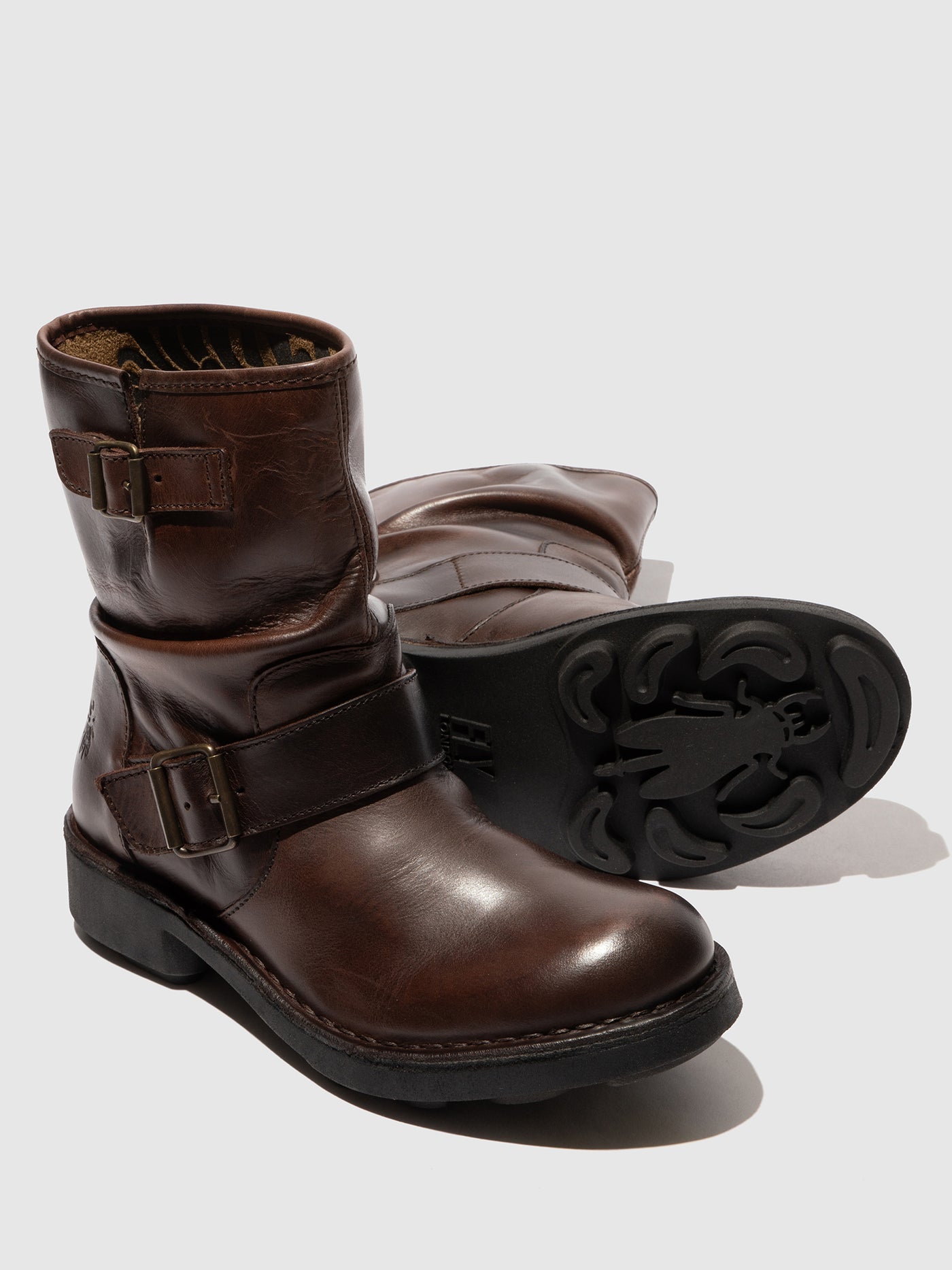 Buckle Ankle Boots NIRE178FLY DK. BROWN