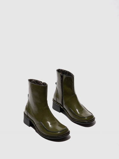 Zip Up Ankle Boots EZIA181FLY SEA KELP