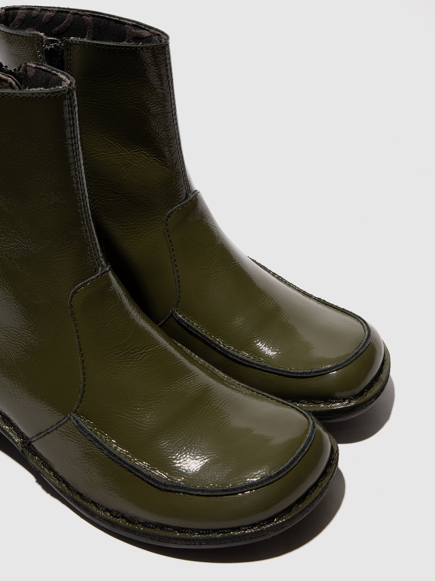 Zip Up Ankle Boots EZIA181FLY SEA KELP