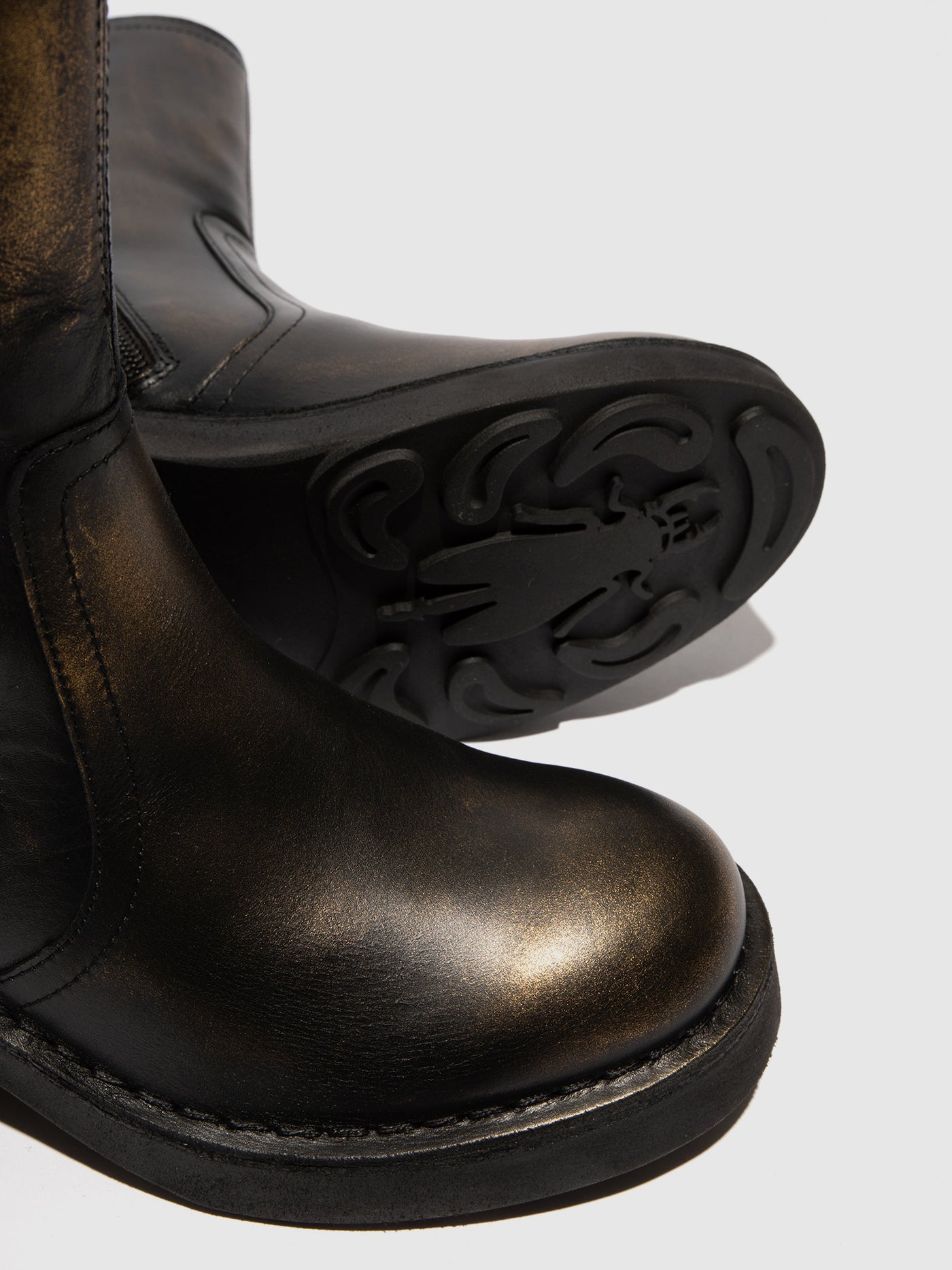 Zip Up Ankle Boots NORE191FLY GOLD