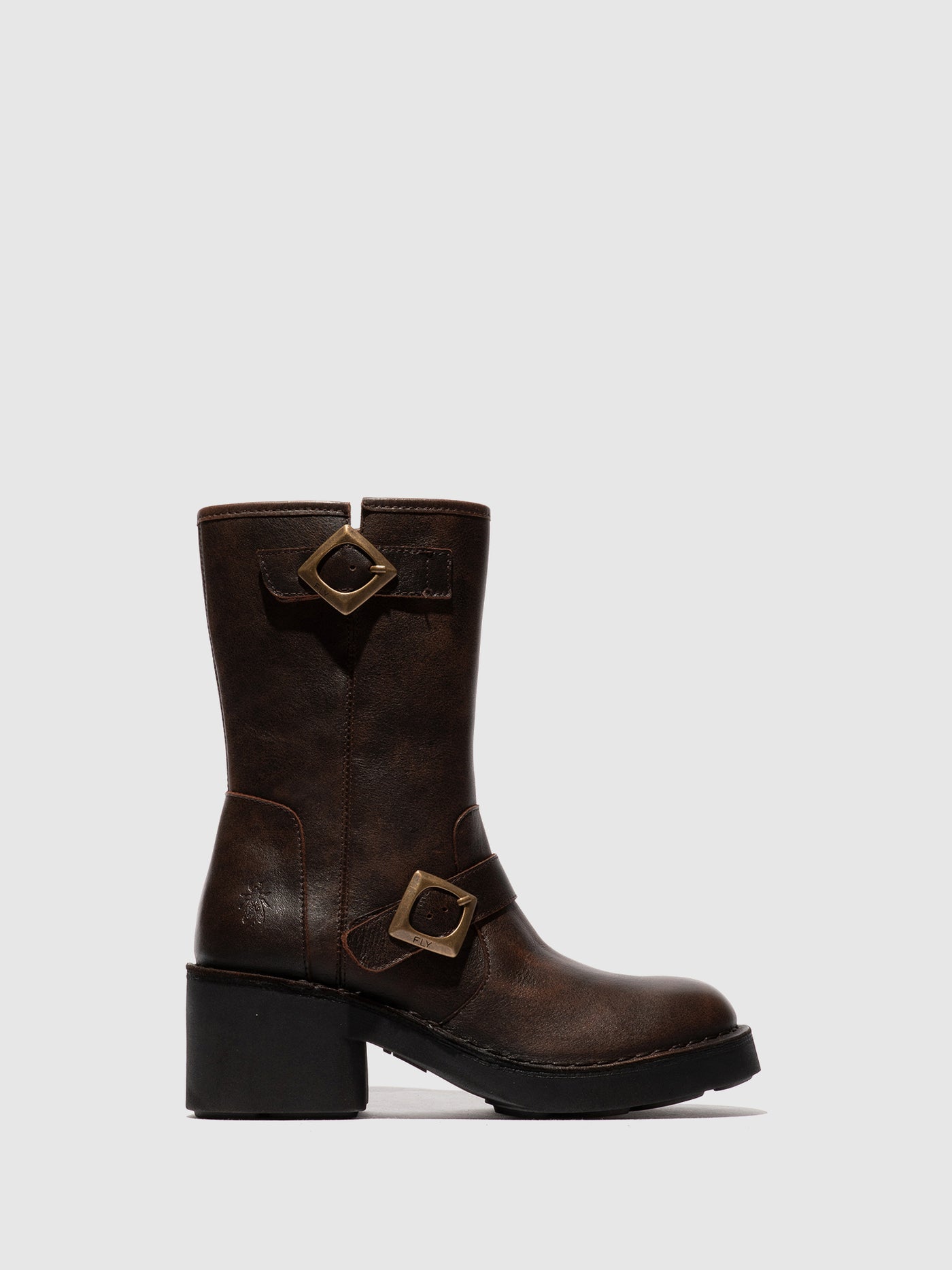 Zip Up Ankle Boots NATY192FLY DK. BROWN