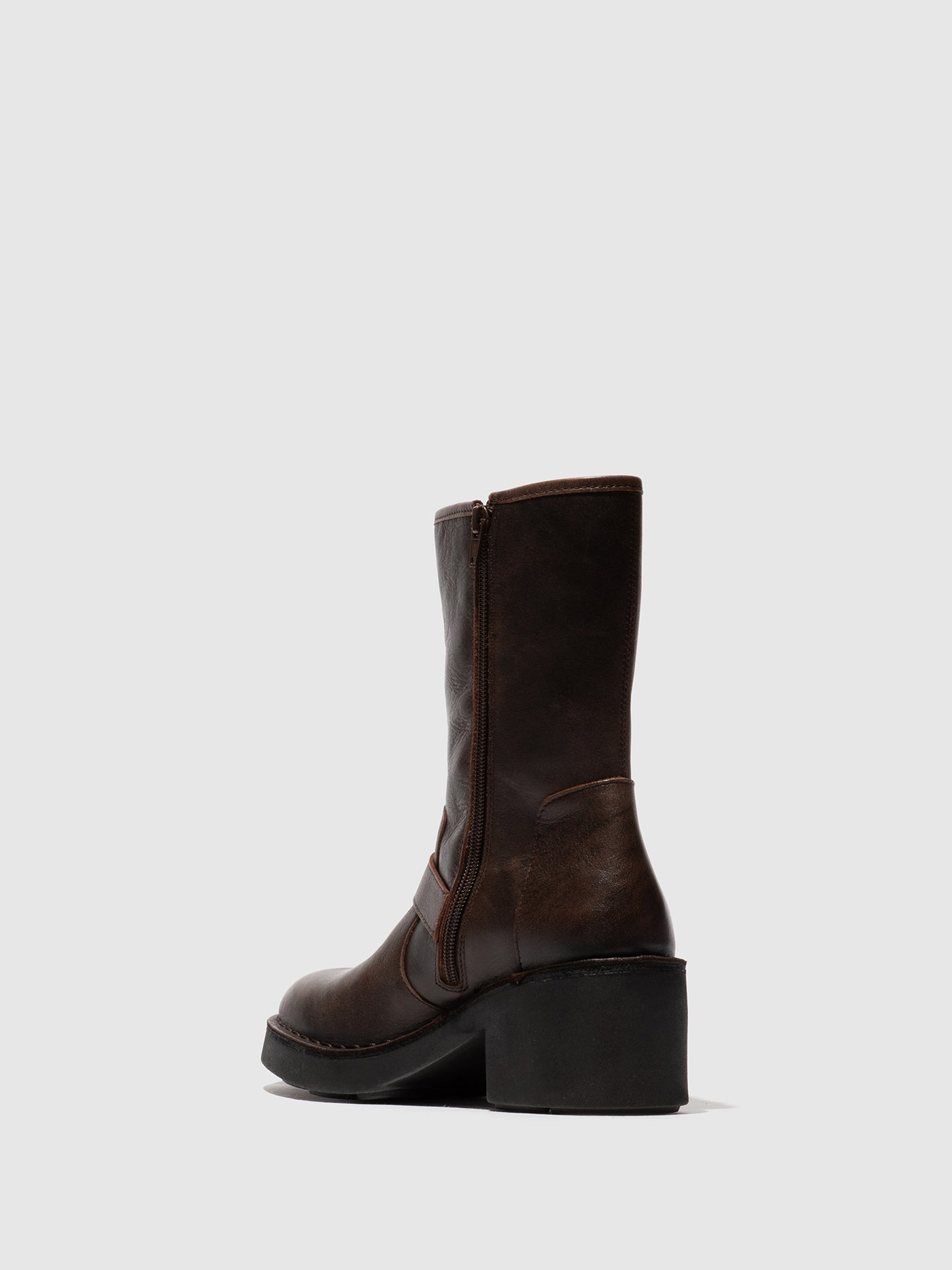 Zip Up Ankle Boots NATY192FLY DK. BROWN