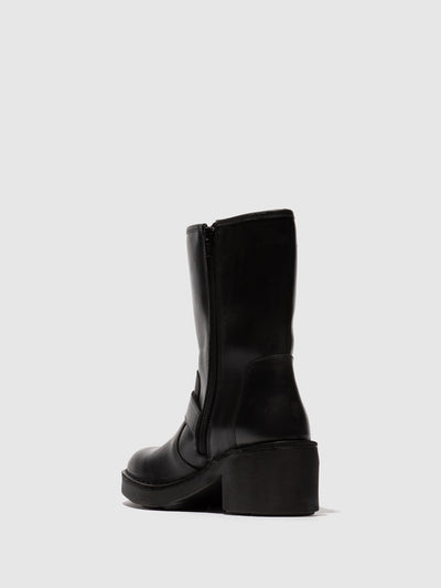 Zip Up Ankle Boots NATY192FLY BLACK