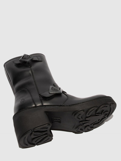 Zip Up Ankle Boots NATY192FLY BLACK