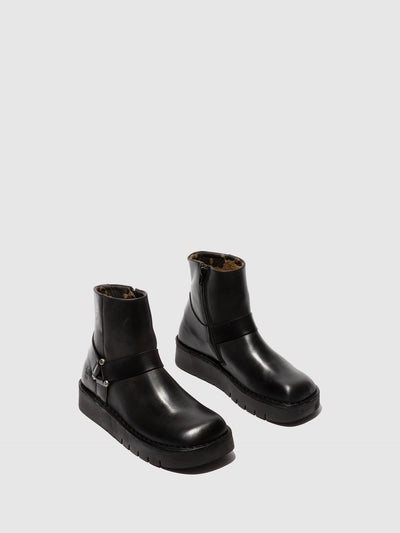 Zip Up Ankle Boots REWI197FLY BLACK