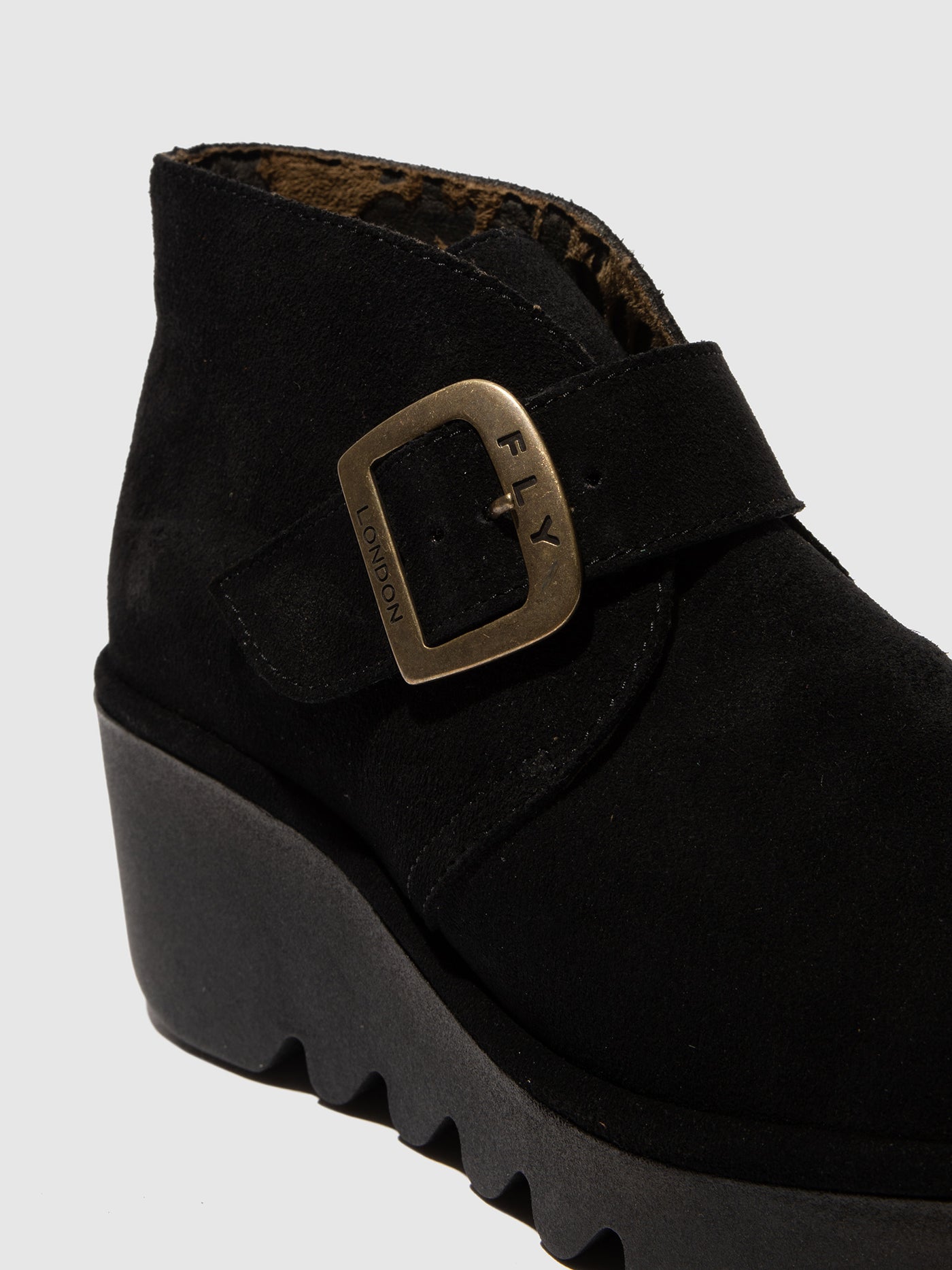 Buckle Ankle Boots BIRT397FLY OIL SUEDE BLACK