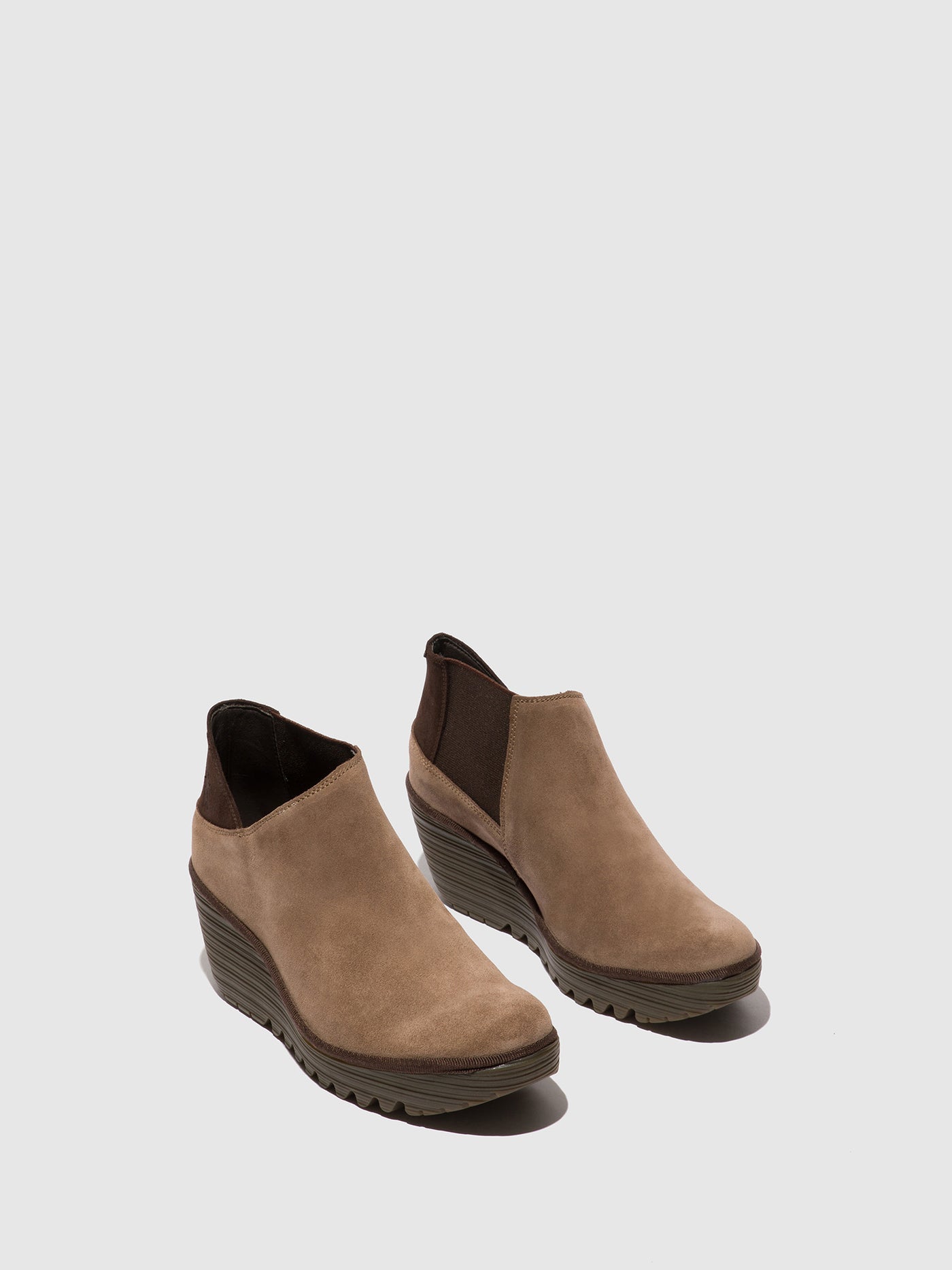 Zip Up Ankle Boots YEGO400FLY TAUPE/EXPRESSO