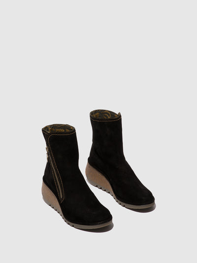 Zip Up Ankle Boots NELA407FLY OIL SUEDE BLACK