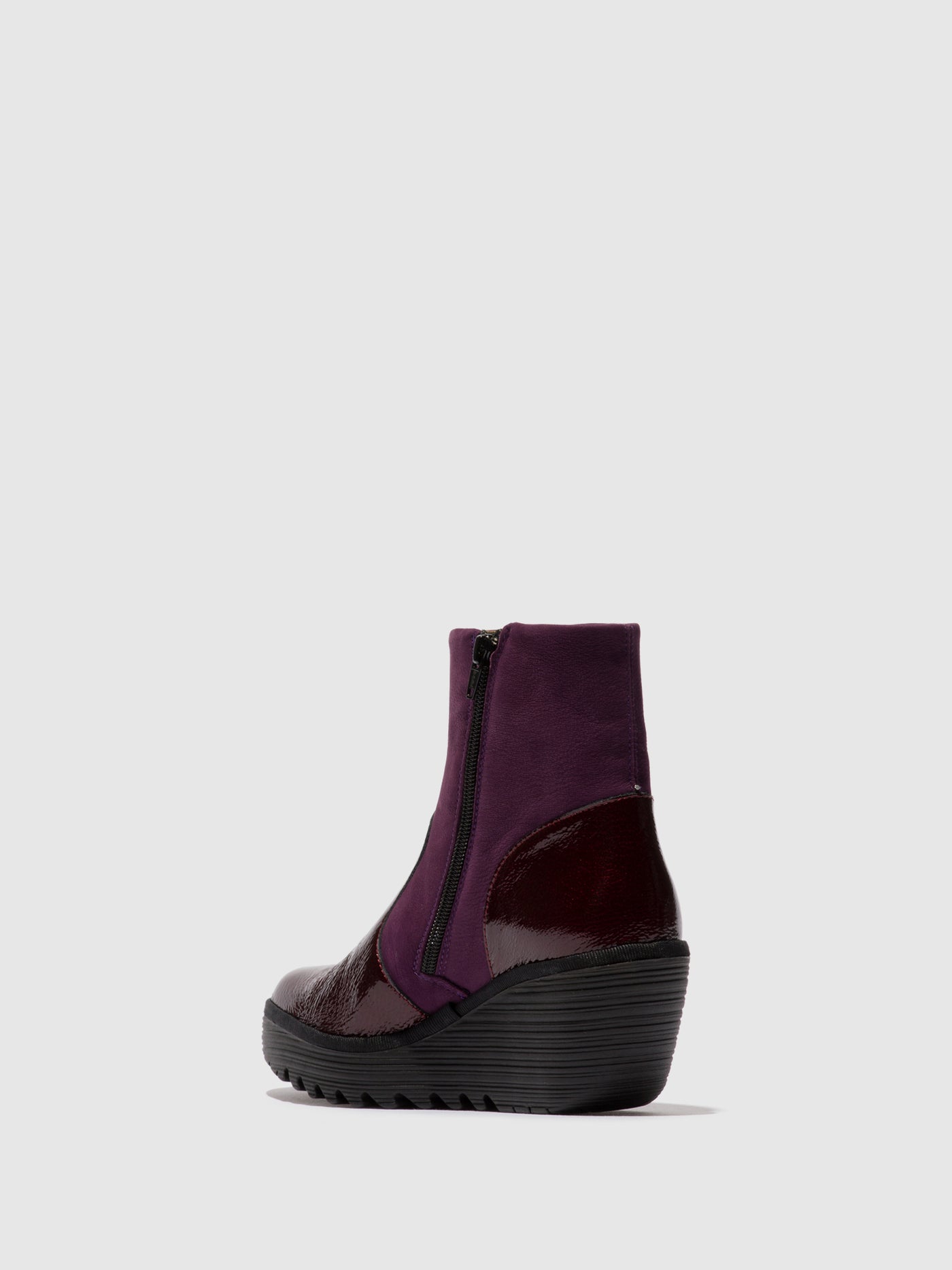 Zip Up Ankle Boots YUXI506FLY BURGUNDY/WINE