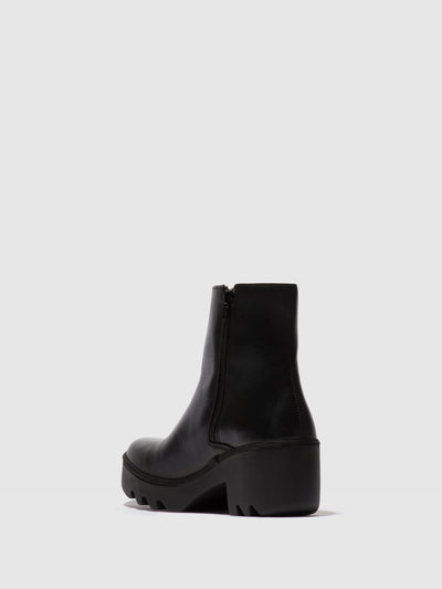 Zip Up Ankle Boots TOOR513FLY RUG BLACK