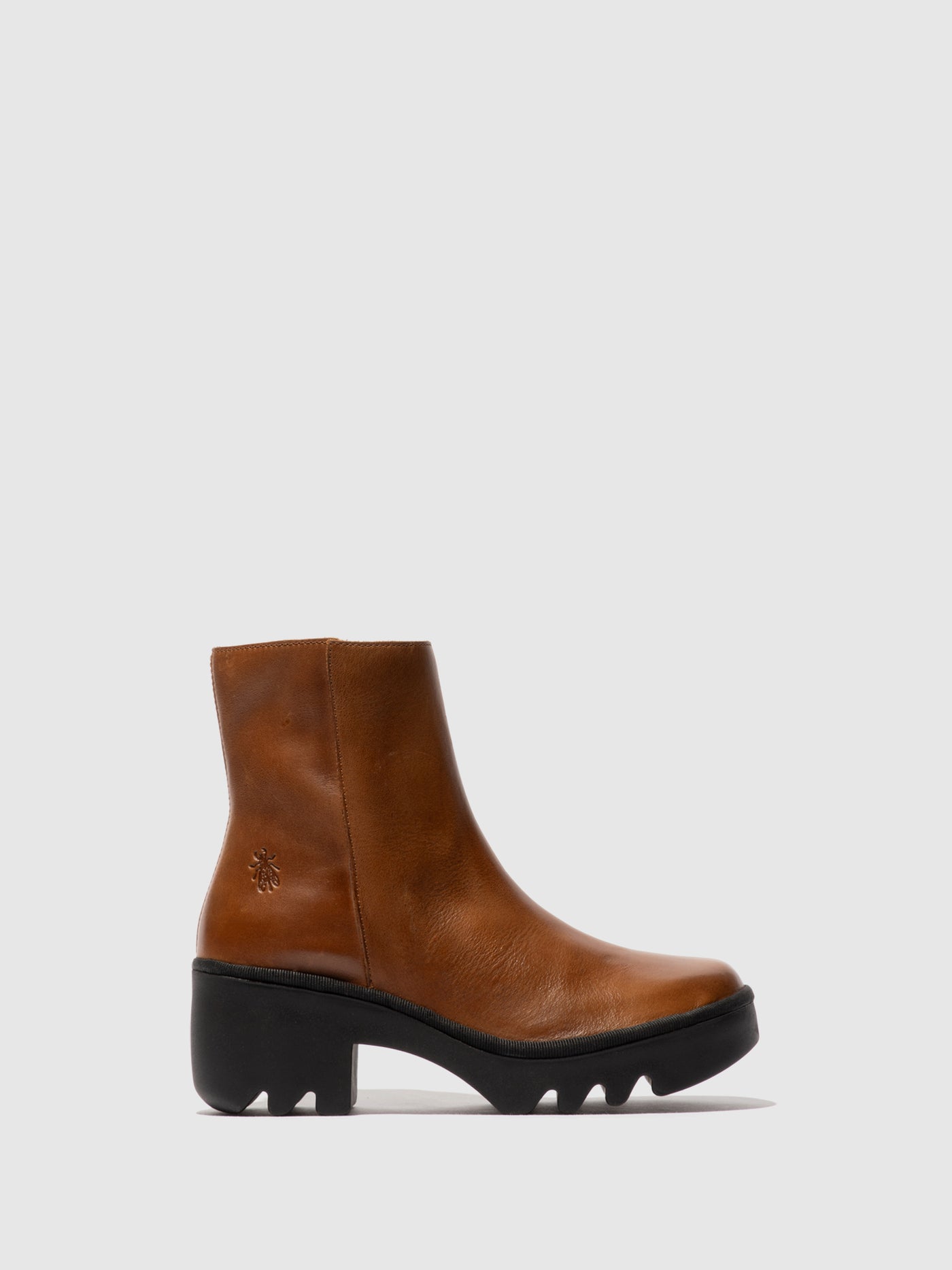 Zip Up Ankle Boots TOOR513FLY MID. BROWN