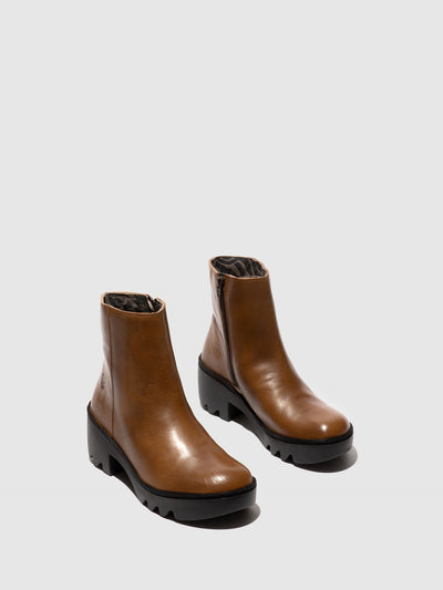 Zip Up Ankle Boots TOOR513FLY CAMEL