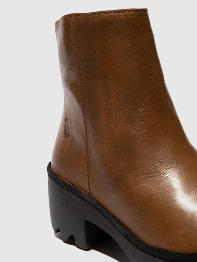 Zip Up Ankle Boots TOOR513FLY CAMEL