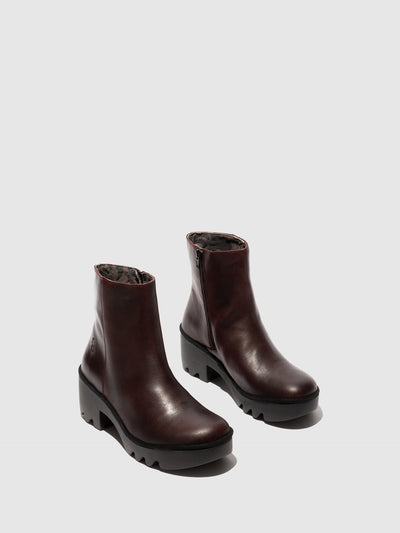Zip Up Ankle Boots TOOR513FLY WINE