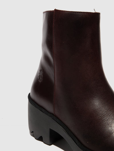 Zip Up Ankle Boots TOOR513FLY WINE