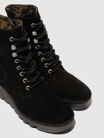 Lace-up Ankle Boots BIRR534FLY OIL SUEDE BLACK