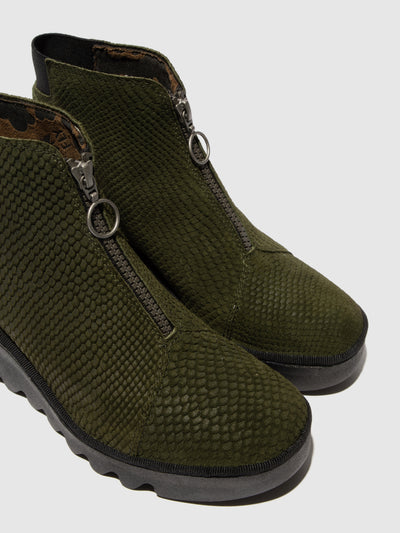 Zip Up Ankle Boots BAAZ537FLY MILITARY