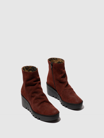 Zip Up Ankle Boots BAAN538FLY OXBLOOD