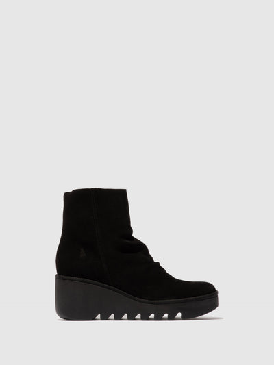 Zip Up Ankle Boots BAAN538FLY OIL SUEDE BLACK