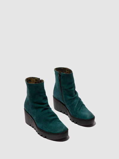 Zip Up Ankle Boots BAAN538FLY PETROL