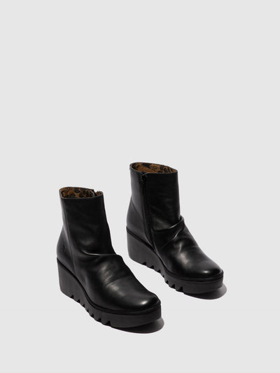 Zip Up Ankle Boots BAAN538FLY BLACK