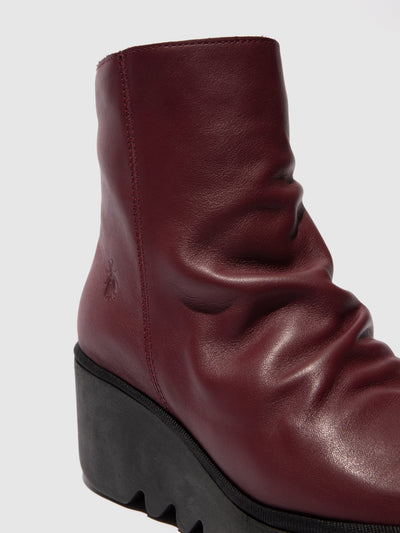 Zip Up Ankle Boots BAAN538FLY WINE