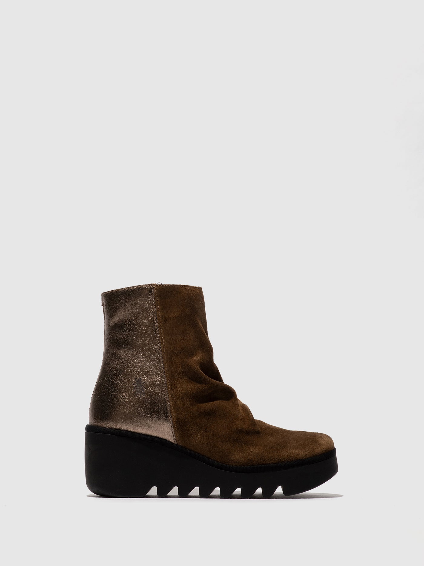 Zip Up Ankle Boots BAAN538FLY ELEPHANT/DK. GOLD