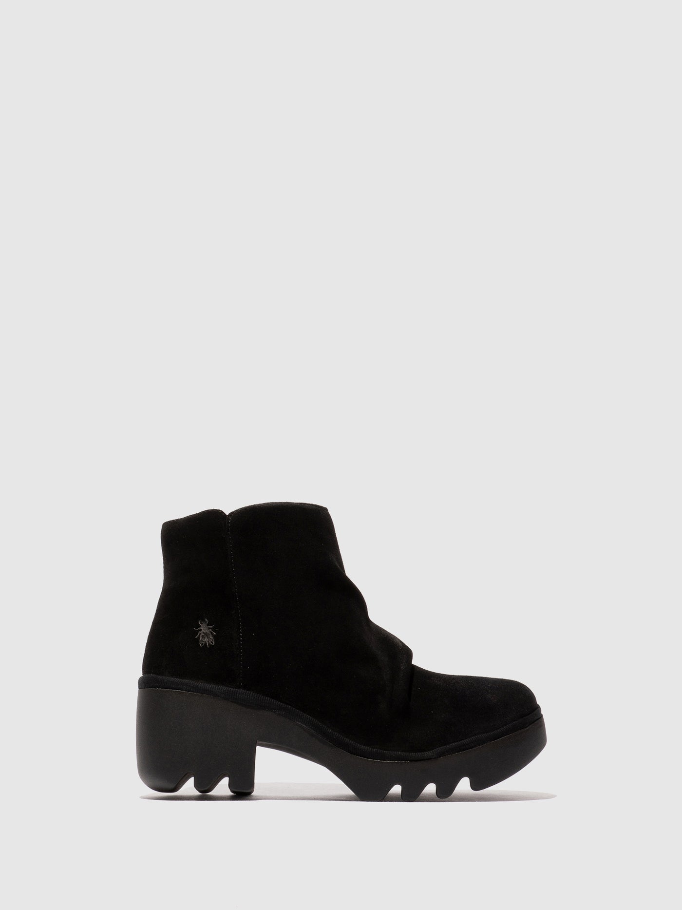 Zip Up Ankle Boots TULP592FLY OIL SUEDE BLACK