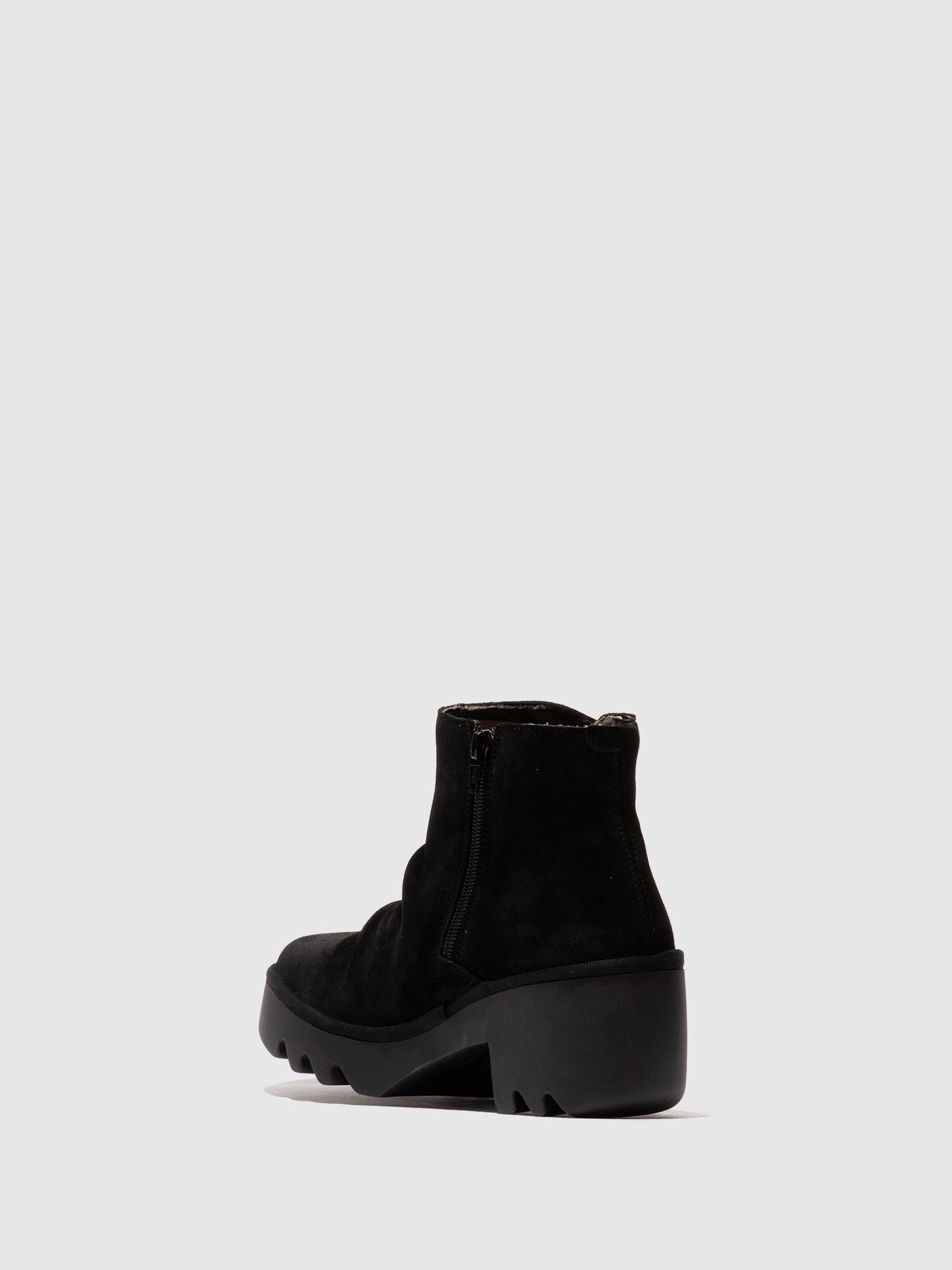 Zip Up Ankle Boots TULP592FLY OIL SUEDE BLACK