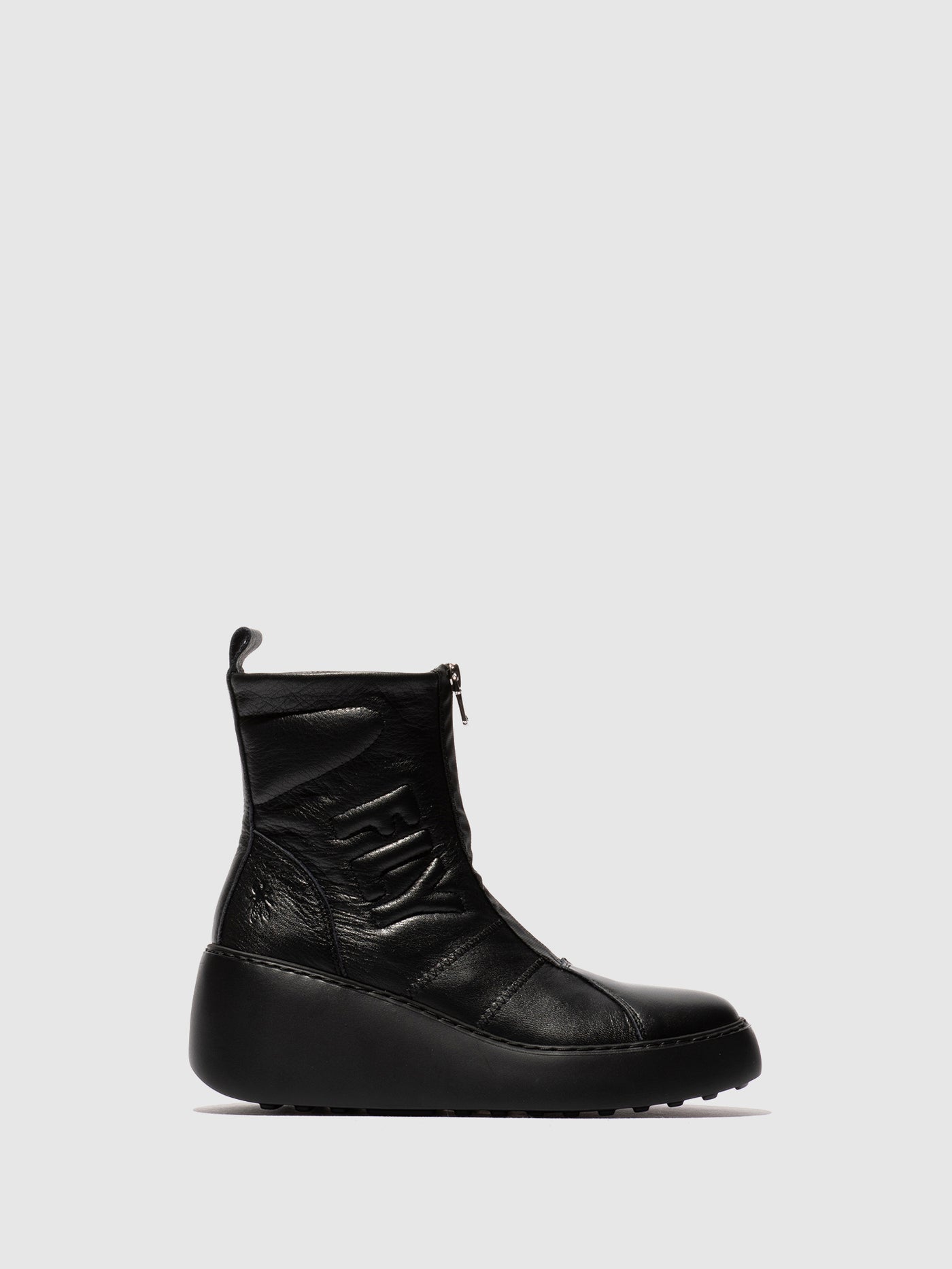 Zip Up Ankle Boots DRIM646FLY VELVET BLACK