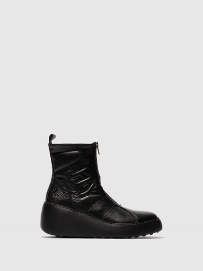 Zip Up Ankle Boots DRIM646FLY VELVET BLACK