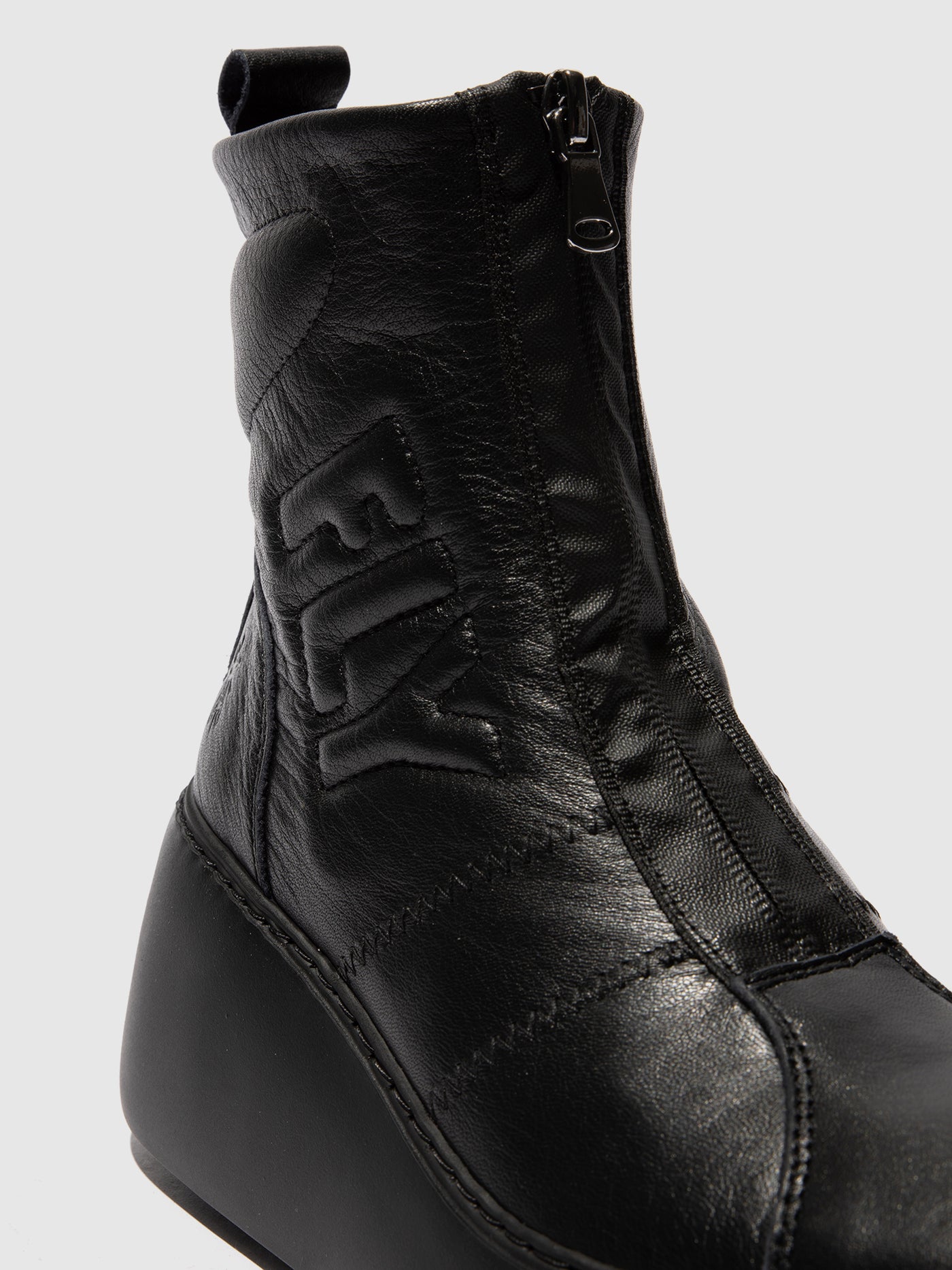Zip Up Ankle Boots DRIM646FLY VELVET BLACK