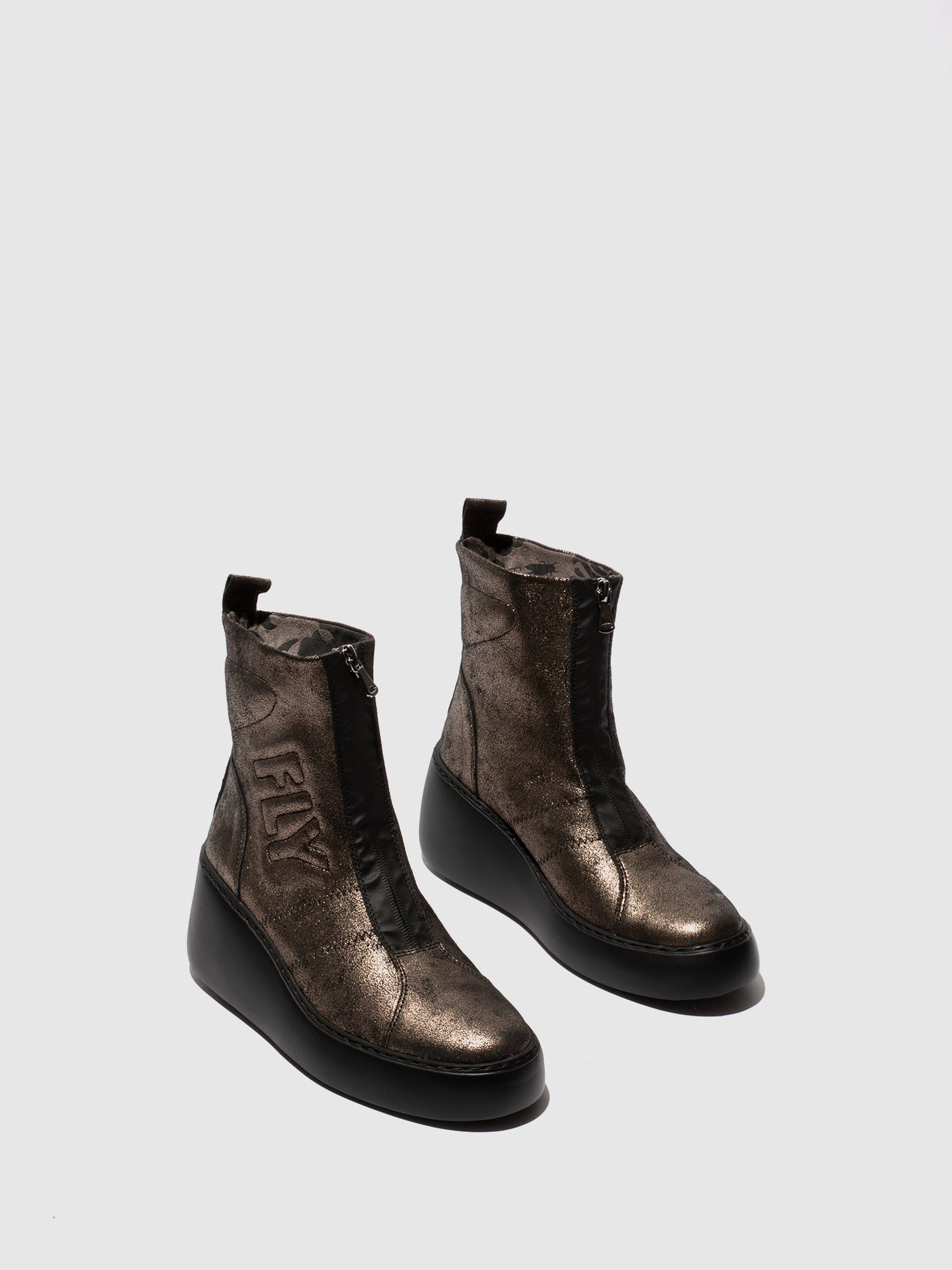 Zip Up Ankle Boots DRIM646FLY COOL GRAPHITE