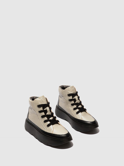 Lace-up Ankle Boots FECH726FLY SILVER/BLACK