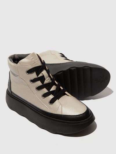 Lace-up Ankle Boots FECH726FLY SILVER/BLACK