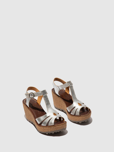 T-Strap Sandals GOLD SILVER