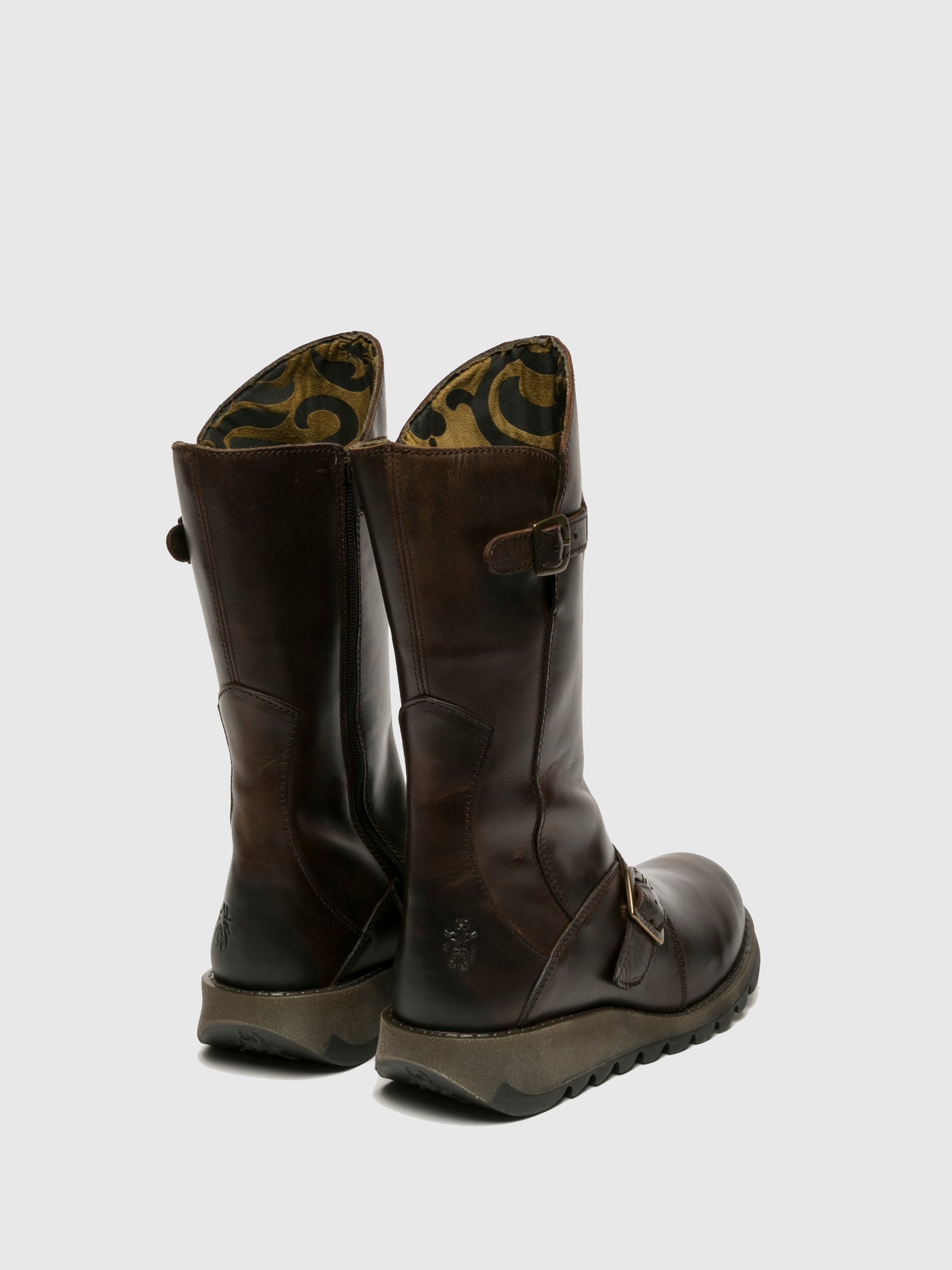 Buckle Boots MES 2 DK BROWN